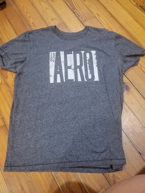 Aeropostale Grey Graphic Crewneck Tee